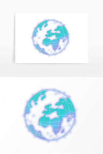 科技线条地球矢量图图片