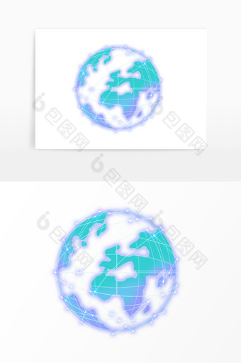 科技线条地球矢量图图片