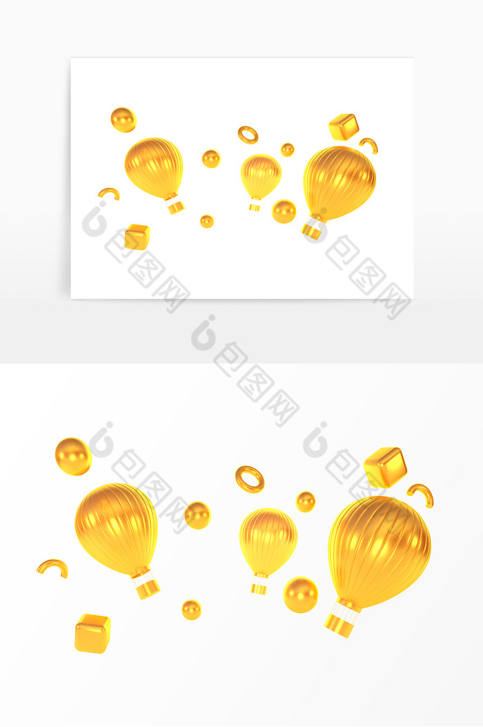 c4d金属球热气球漂浮图片图片