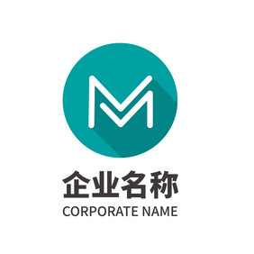 字母M形状纯字母m单字母logo