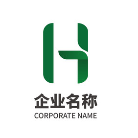 字母H形状纯字母单字母创意logo