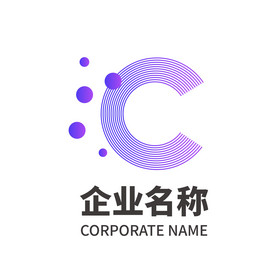 字母C形状纯字母单字母logo