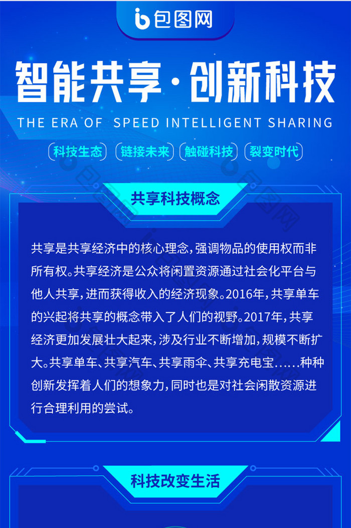 科技智能共享创新科技智慧h5信息长图