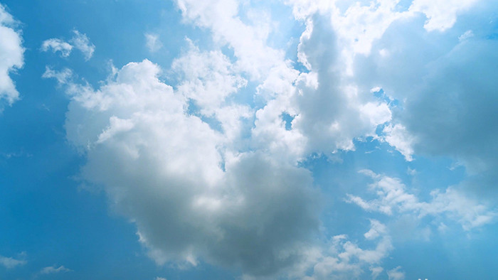 4k阳光透过云层蓝天白云自然空镜延时