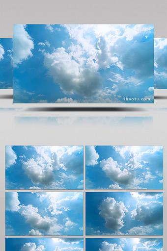 4k阳光透过云层蓝天白云自然空镜延时图片