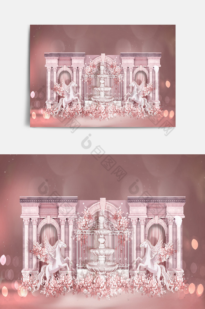 粉色欧式婚礼效果图图片图片
