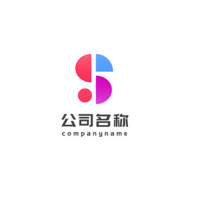 彩色趣味简约S字母互联网娱乐传媒logo