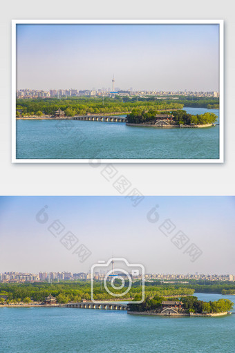 北京地标颐和园皇家园林建筑的摄影图片
