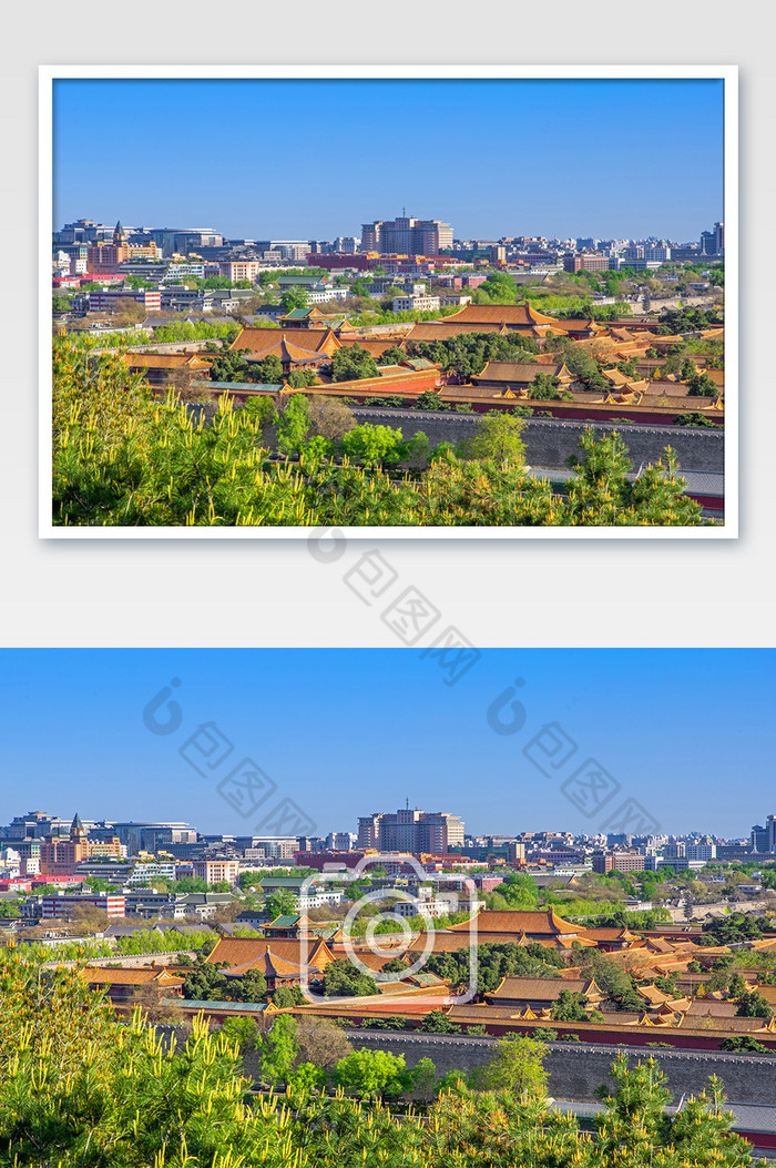 北京地标紫禁城故宫俯视建筑摄影图片图片