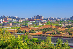 北京地标紫禁城故宫俯视建筑摄影图片