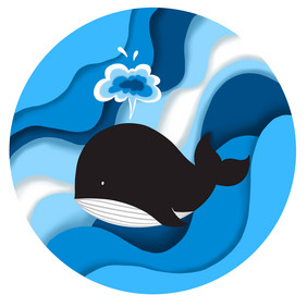 海洋日鲸鱼圆形图标