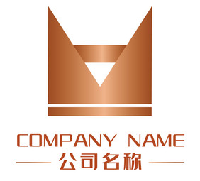 金色皇冠简约宣传活动A字母logo标志