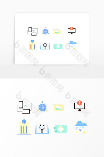 互联网智慧生活网络图标图片