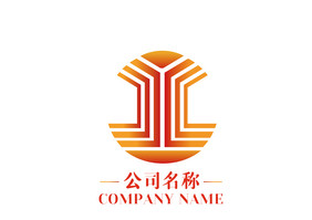 线条橙红商务宣传Y字母logo标志