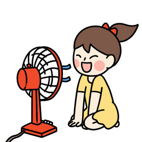 风扇夏季避暑扇风扇男孩小暑大暑风扇女孩动图gif卡通夏天风扇元素动