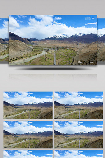 4K航拍最美川藏公路雪山蓝天白云图片