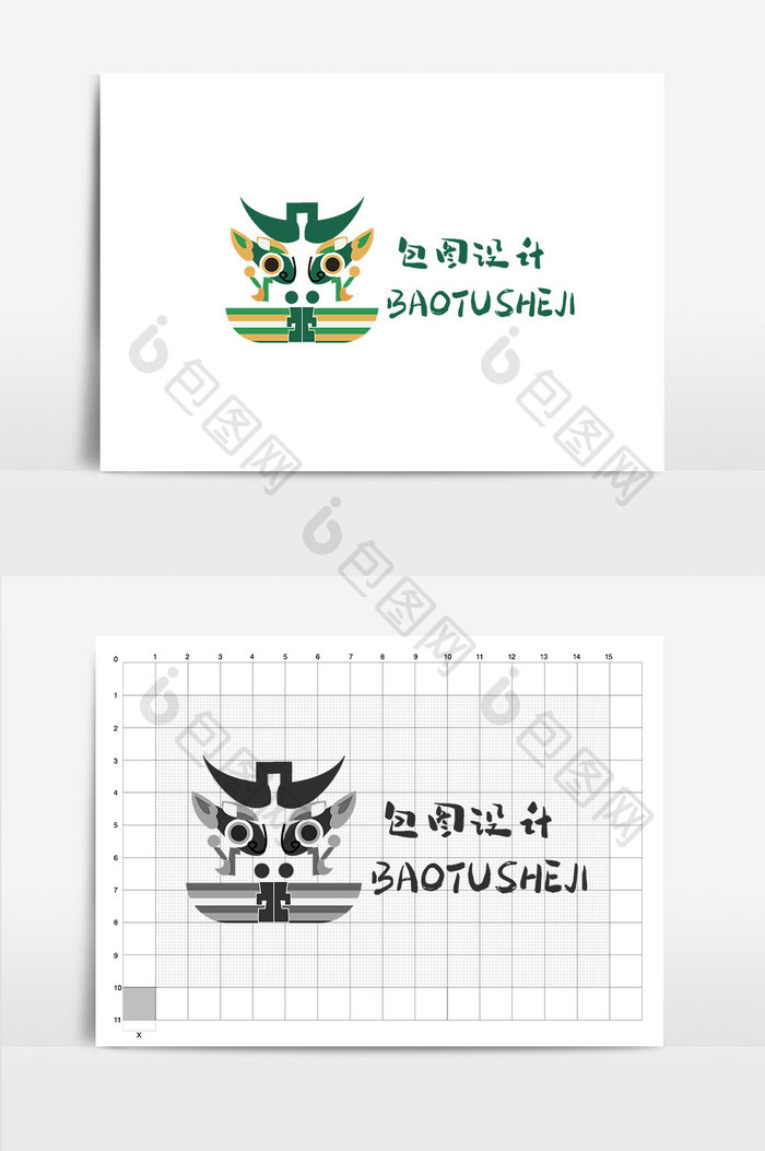 青铜龙纹文化类标志logo设计