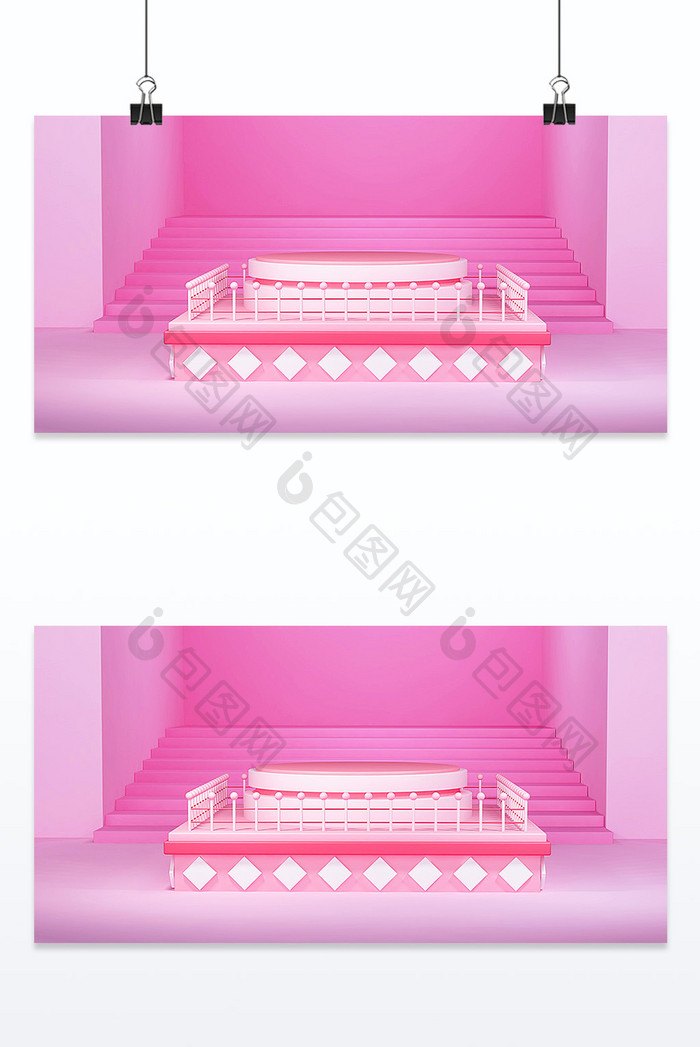 个性粉调电商各类目通用产品展示C4D场景