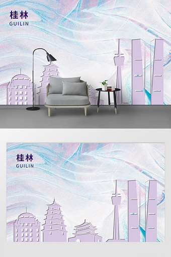 城市地标建筑桂林高清画质纹理背景墙图片