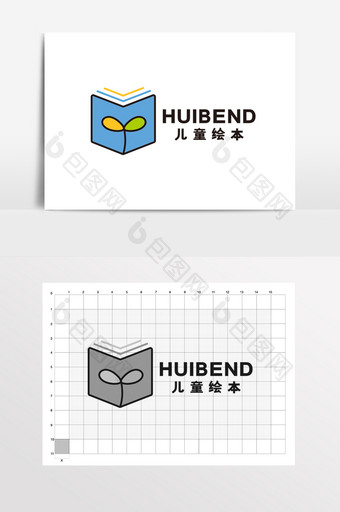 儿童绘本书店教育早教LOGO标志VI图片