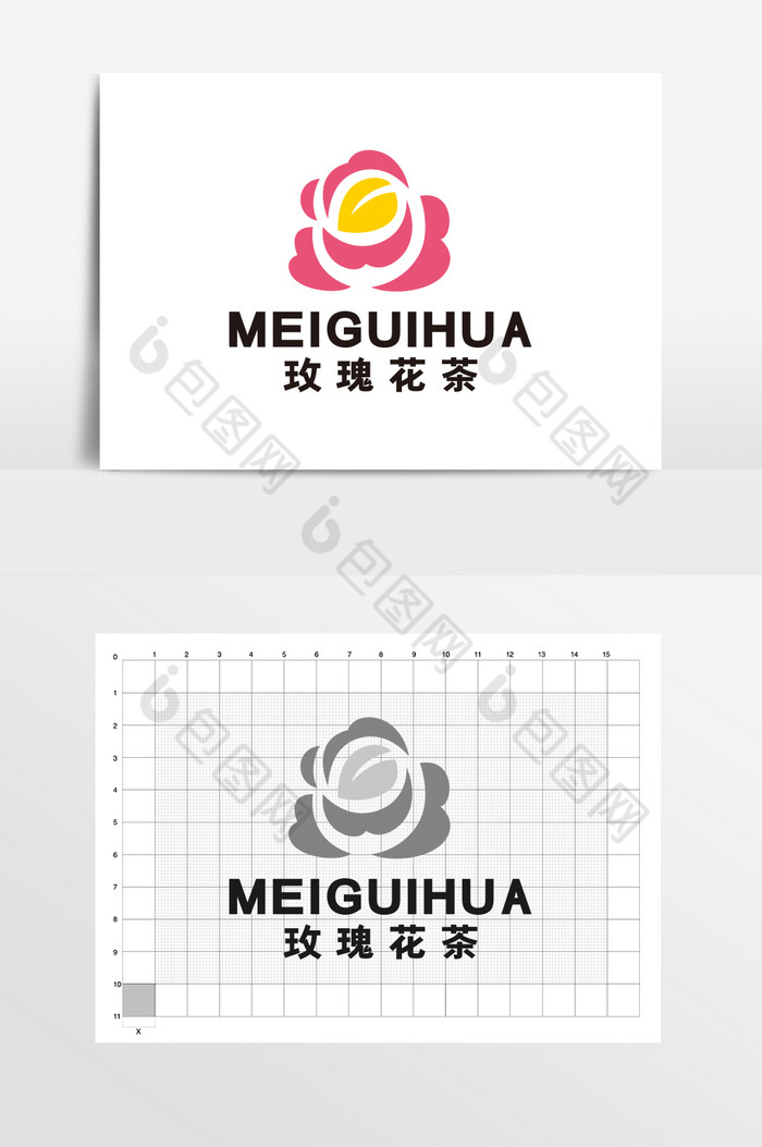 花果茶玫瑰花茶茶叶保健品logo标志vi图片模板-包图网
