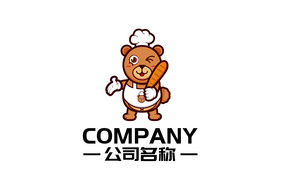 卡通小熊餐饮行业logo