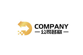 字母D组合金色通用logo