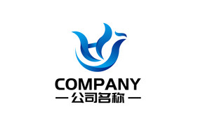 字母H组合冷色通用logo