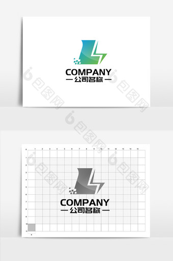 字母L组合冷色通用logo图片