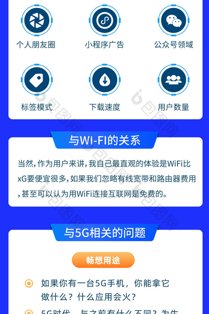 5G科技移动网络数据通信h5信息长图