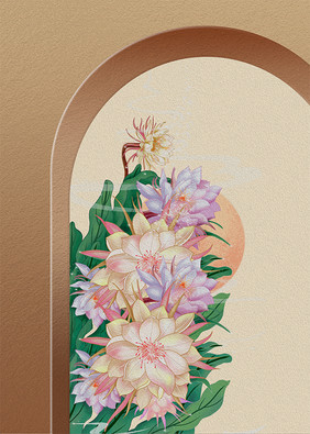 手绘油画时尚大气植物花卉装饰画