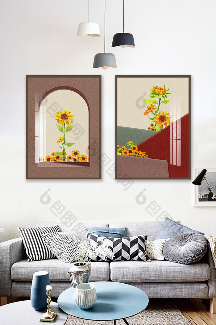 手绘油画时尚大方植物花卉装饰画图片图片