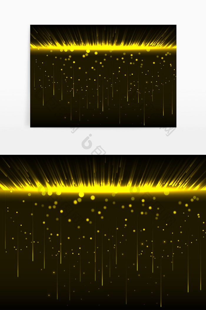 金色颗粒光线光效矢量图