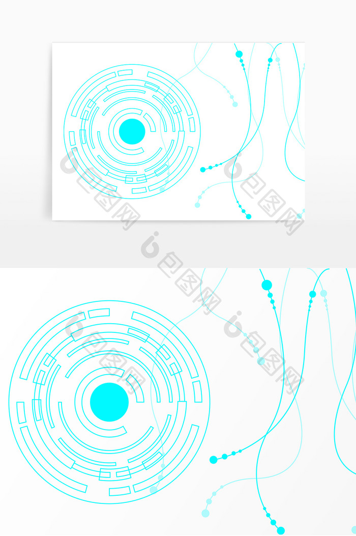 蓝色线条科技图形矢量图