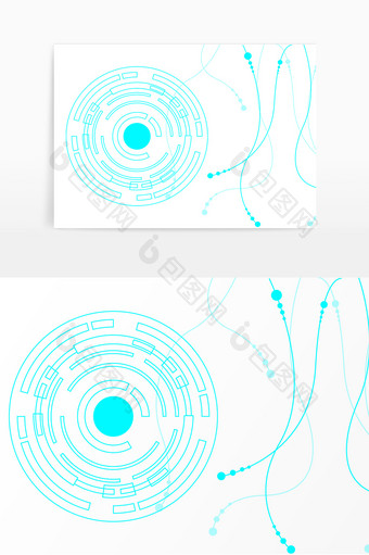 蓝色线条科技图形矢量图图片