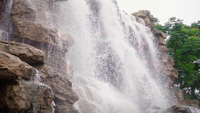 4K实拍瀑布流水景观视频素材