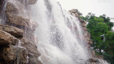 4K实拍瀑布流水景观视频素材