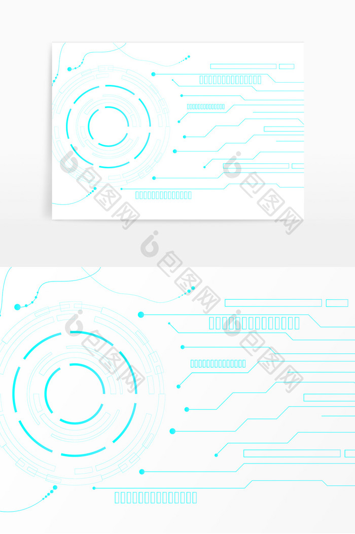 蓝色科技图形线条矢量图