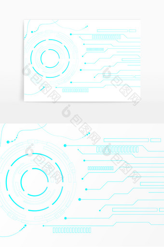 蓝色科技图形线条矢量图图片