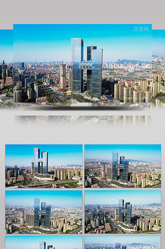 4K航拍南京地标河西金鹰世界大厦南京全景图片