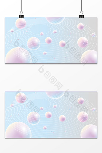 粉色渐变球体漂浮背景图片