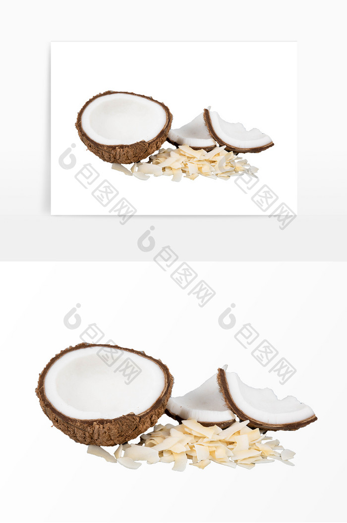 椰子和椰子脆片摄影图