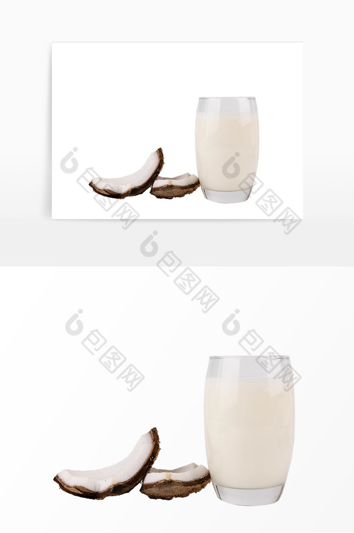 玻璃杯椰子汁摄影图图片图片