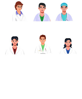 手绘卡通矢量养老保健医生角色元素
