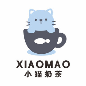 小猫咖啡厅咖啡馆奶茶LOGO标志VI