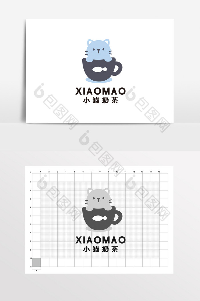 小猫咖啡厅咖啡馆奶茶LOGO标志VI图片图片