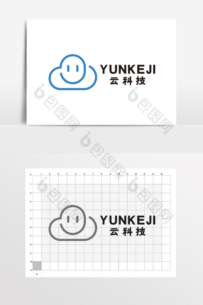 云科技可爱互联网电商LOGO标志VI