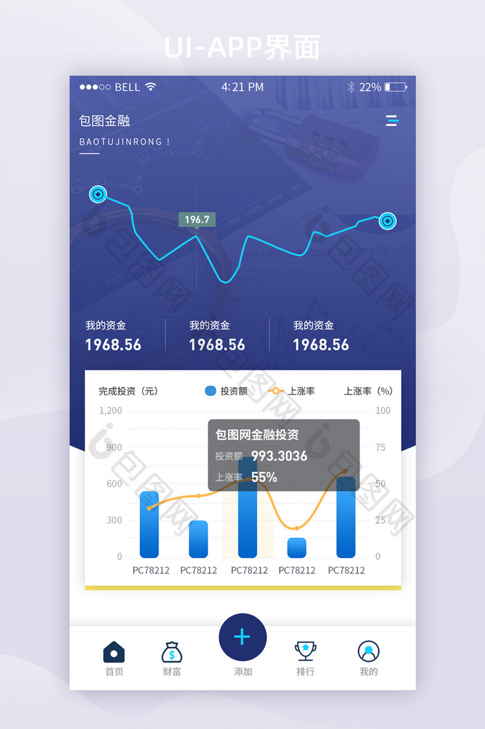 浅色扁平风金融类移动端APP详情页