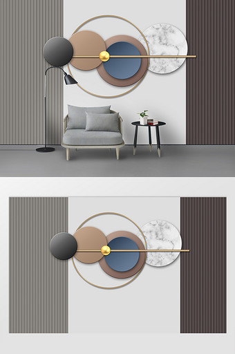 现代轻奢立体创意几何金属墙纸客厅背景墙图片