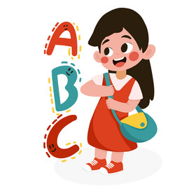教育培训英语abc背书包学生